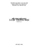 Đề cương môn học luật thương mại module 2 