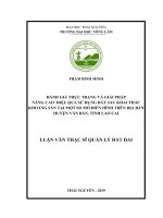 Đánh giá thực trạng và giải pháp nâng cao hiệu quả sử dụng đất sau khai thác khoáng sản tại một số mỏ điển hình trên địa bàn huyện văn bàn, tỉnh lào cai 