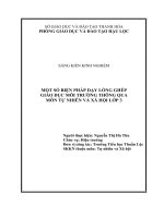 Một số biện pháp dạy lồng ghép giáo dục môi trường thông qua môn tự nhiên và xã hội lớp 3 