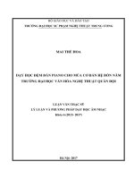 (Luận văn thạc sĩ) Dạy học đệm đàn Piano cho múa cơ bản hệ bốn năm tại trường ĐHVHNT Quân đội