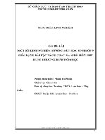 Một số kinh nghiệm hướng dẫn học sinh lớp 9 giải dạng bài tập tách chất ra khỏi hỗn hợp bằng phương pháp hóa học 