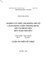 LATS Y HỌC Nghiên cứu điều trị không mổ vỡ lách trong chấn thương bụng kín tại Bệnh viện hữu nghị Việt Đức (FULL TEXT)