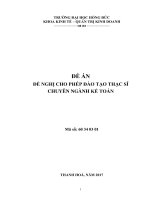 ĐỀ ÁN ĐỀ NGHỊ CHO PHÉP ĐÀO TẠO THẠC SĨ CHUYÊN NGÀNH KẾ TOÁN KHOA KINH TẾ – QUẢN TRỊ KINH DOANH