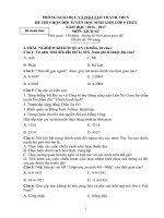 Đề thi HSG sử 8 năm 2016 2017 