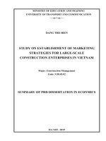 Nghiên cứu xây dựng chiến lược marketing của doanh nghiệp xây dựng quy mô lớn ở việt nam tt tiếng anh 