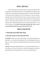 bài tập học kỳ hành chính phân tích khái niệm quyết định hành chính và vai trò của quyết định hành chính trong quản lí hành chính nhà nước 