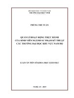 (Luận án tiến sĩ) Quản lý hoạt động thực hành của sinh viên ngành Sư phạm kỹ thuật các trường Đại học khu vực Nam Bộ
