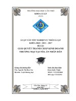 GIẢI QUYẾT TRANH CHẤP KINH DOANH  THƯƠNG MẠI TẠI TÒA ÁN NHÂN DÂN