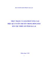 THỰC TRẠNG VÀ GIẢI PHÁP NÂNG CAO HIỆU QUẢ TUYÊN TRUYỀN TRONG ĐỒNG BÀO DÂN TỘC THIỂU SỐ TỈNH GIA LAI