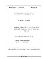 Quản lý nhà nước về xây dựng nông thôn mới tại huyện tam dương, tỉnh vĩnh phúc