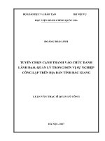 Tuyển chọn cạnh tranh vào chức danh lãnh đạo, quản lý trong đơn vị sự nghiệp công lập trên địa bàn tỉnh bắc giang 