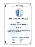 Thừa kế theo di chúc theo quy định trong bộ luật dân sự năm 2005 