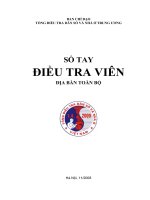 Ổ TAY ĐIỀU TRA VIÊN ĐỊA BÀN TOÀN BỘ - TỔNG ĐIỀU TRA DÂN SỐ VÀ NHÀ Ở TRUNG ƯƠNG