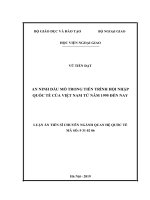 An ninh dầu mỏ trong tiến trình hội nhập quốc tế của việt nam từ năm 1995 đến nay