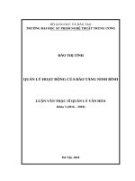 (Luận văn thạc sĩ) Quản lý hoạt động của Bảo tàng Ninh Bình