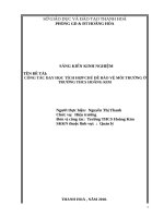 Công tác dạy học tích hợp chủ đề bảo vệ môi trường ở trường 