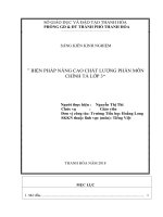 Một số biện pháp nâng cao chất lượng phân môn chính tả lớp 3 