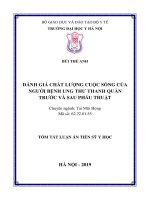 Đánh giá chất lượng cuộc sống của bệnh nhân ung thư thanh quản trước và sau phẫu thuật (TT)
