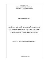 Quản lí đội ngũ giảng viên đào tạo giáo viên mầm non tại các trường cao đẳng sư phạm trung ương 