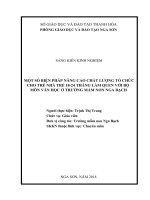 Một số biện pháp nâng cao chất lượng tổ chức cho trẻ nhà trẻ 18 24 tháng làm quen với tác phẩm văn học ở trường mầm non  