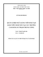 Quản lí đội ngũ giảng viên đào tạo giáo viên mầm non tại các trường cao đẳng sư phạm trung ương tt 