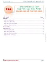 174 bài toán nguyên hàm, tích phân trong các đề thi thử THPTQG 2019 môn toán