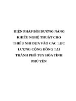 BIỆN PHÁP bồi DƯỠNG NĂNG KHIẾU NGHỆ THUẬT CHO THIẾU NHI dựa VÀO CÁC lực LƯỢNG CỘNG ĐỒNG TẠI THÀNH PHỐ TUY HÒA TỈNH PHÚ yên 