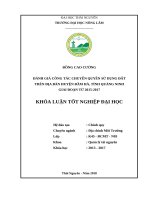 Đánh giá công tác chuyển quyền sử dụng đất trên địa bàn huyện đầm hà, tỉnh quảng ninh giai đoạn từ 2015 2017 