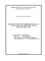 Một số cải tiến thí nghiệm để nâng cao chất lượng các tiết thực hành môn hóa học lớp 9 