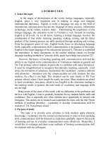 Một số kinh nghiệm dạy ngữ âm   từ vựng để phát triển kĩ năng giáo tiếp cho học sinh trường tiểu học 