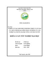 Nghiên cứu đặc điểm phát sinh và gây hại của một số loại bệnh hại chính trong mô hình cây lâm nghiệp tại trường đại học nông lâm thái nguyên   thành phố thái nguyên 