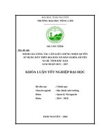 Đánh giá công tác cấp giấy chứng nhận quyền sử dụng đất xã hảo nghĩa   huyện na rì   tỉnh bắc kạn giai đoạn 2015 2017 