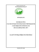 Đánh giá công tác chuyển quyền sử dụng đất trên địa bàn huyện triệu sơn, tỉnh thanh hóa giai đoạn 2014 2017 