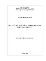 Quản lý nhà nước về an toàn thực phẩm ở việt nam hiện nay 