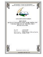 Biện pháp quản lý ứng dụng công nghệ thông tin vào dạy học ở các trường 