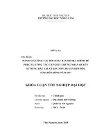 Đánh giá công tác đối soát bản đồ địa chính để phục vụ công tác cấp giấy chứng nhận quyền sử dụng đất tại xã bắc sơn   huyện kim bôi   tỉnh hòa bình năm 2017 