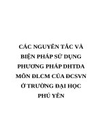 CÁC NGUYÊN tắc và BIỆN PHÁP sử DỤNG PHƯƠNG PHÁP DHTDA môn ĐLCM của ĐCSVN ở TRƯỜNG đại học PHÚ yên 