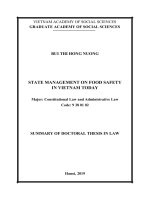 Quản lý nhà nước về an toàn thực phẩm ở việt nam hiện nay tt tiếng anh 