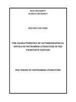 ĐẶC điểm của TIỂU THUYẾT có TÍNH CHẤT tự TRUYỆN TRONG văn học VIỆT NAM THẾ kỷ XX tt tiếng anh