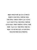 BIỆN PHÁP đề QUẢN lí PHÁT TRIỂN CHƯƠNG TRÌNH NHÀ TRƯỜNG THEO TIẾP cận NĂNG lực đáp ỨNG CHƯƠNG TRÌNH GIÁO dục PHỔ THÔNG TỔNG THỂ mới  tại các TRƯỜNG TRUNG học cơ sở HUYỆN AN DƯƠNG  THÀNH PHỐ hải PHÒNG 
