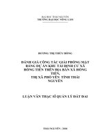 Đánh giá công tác giải phóng mặt bằng dự án khu tái định cư xã hồng tiến trên địa bàn xã hồng tiến, thị xã phổ yên tỉnh thái nguyên 