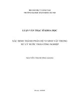 Xác Định Thành Phần Hệ Vi Sinh Vật Trong Xử Lý Nước Thải Công Nghiệp