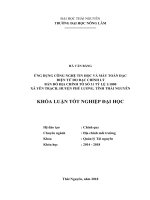 Ứng dụng công nghệ tin học và máy toàn đạc điện tử đo đạc chỉnh lý bản dồ địa chính tờ số 31 tỷ lệ 1 1000 xã yên trạch   huyện phú lương   tỉnh thái nguyên 