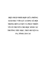 BIỆN PHÁP PHỐI hợp GIỮA PHÒNG GIÁO dục với lực LƯỢNG xã hội TRONG rèn LUYỆN và PHÁT TRIỂN võ cổ TRUYỀN CHO học SINH các TRƯỜNG TIỂU học, THCS HUYỆN SA PA, TỈNH lào CAI 