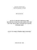Quản lý chương trình dạy học địa phương ở trường phổ thông dân tộc bán trú trung học cơ sở huyện nậm pồ, tỉnh điện biên 