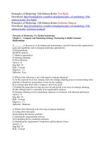principles of marketing 15 the dition kotler test bank