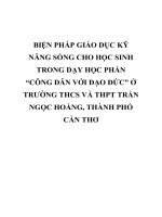 BIỆN PHÁP GIÁO dục kỹ NĂNG SỐNG CHO học SINH TRONG dạy HỌC PHẦN 