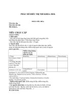 PHÁC ĐỒ ĐIỀU TRỊ NHI KHOA 2018