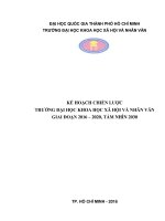 KẾ HOẠCH CHIẾN LƯỢC TRƯỜNG ĐẠI HỌC KHOA HỌC XÃ HỘI VÀ NHÂN VĂN GIAI ĐOẠN 2016 – 2020, TẦM NHÌN 2030