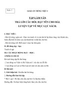 Giáo án Tiếng Việt 2 tuần 5 bài: Tập làm văn  Trả lời câu hỏi. Đặt tên cho bài. Luyện tập về mục lục sách